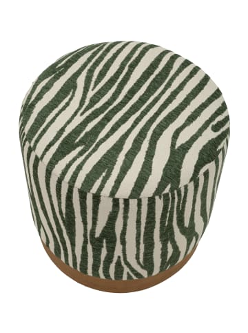 Mauro Ferretti Pouf aus weißem und grünem Stoff, Ø 40 x 40 cm