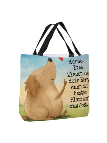 Mr. & Mrs. Panda Tote Bag Hund Liebe Design mit Spruch in Weiß