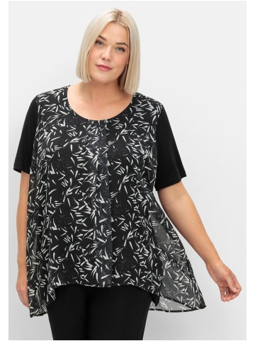 sheego Blusenshirt in schwarz-weiß gemustert
