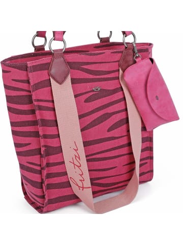 Fritzi aus Preußen Izzy02 Canvas Shopper Tasche 32 cm in zebra pink
