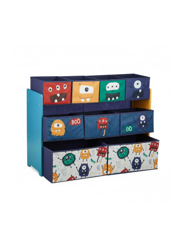 relaxdays Kinderregal "Monster" in Bunt - (B)92,5 x (H)70 x (T)30 cm