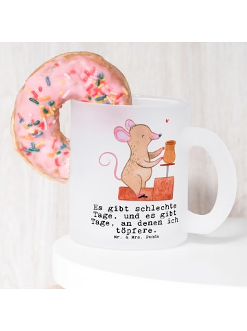 Mr. & Mrs. Panda Teetasse Maus Töpfern mit Spruch in Transparent