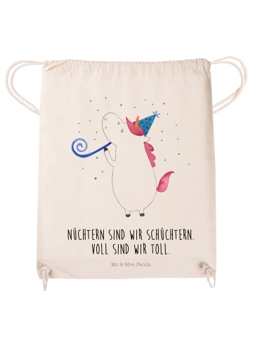 Mr. & Mrs. Panda Stoffbeutel Einhorn Party mit Spruch in Creme