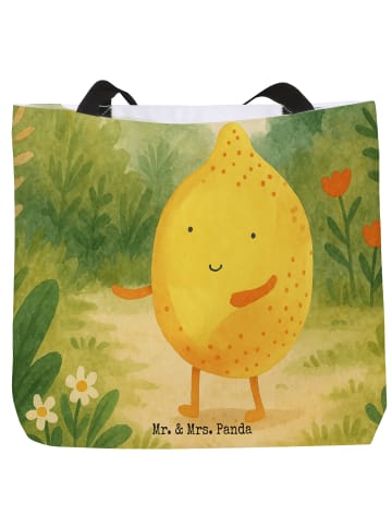 Mr. & Mrs. Panda Shopper Beste Freunde Zitrone Design ohne Spruch in Weiß