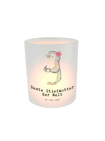 Mr. & Mrs. Panda Glas Kerzenhalter Pinguin Beste Stiefmutter der... in Transparent