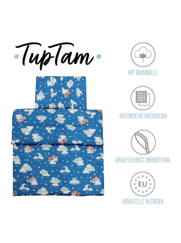 TupTam Kinder Bettdecken Set Gemustert in dunkelblau