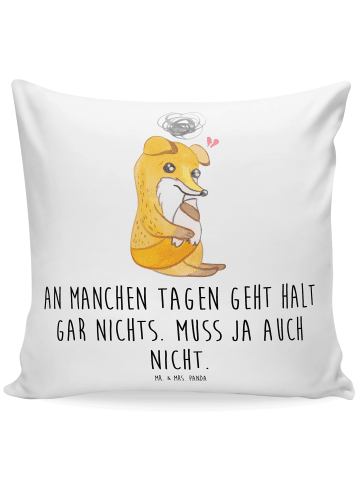 Mr. & Mrs. Panda 40x40 Kissen Fuchs Depressionen mit Spruch in Weiß