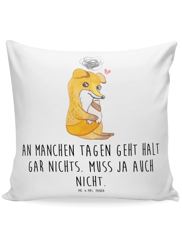Mr. & Mrs. Panda Zierkissen Fuchs Depressionen mit Spruch in Weiß
