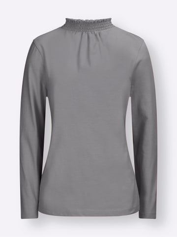 Sieh an! Stehkragen-Shirt in grau
