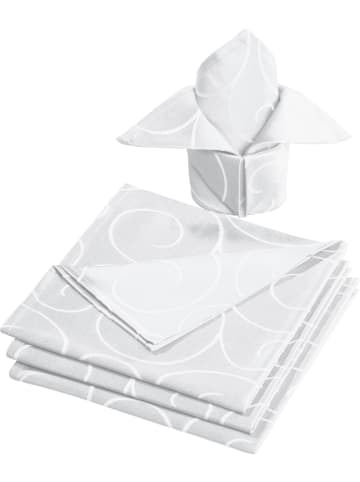 Erwin Müller Jacquard, Baumwollmischung Serviette 4er-Pack Oberhausen in weiß