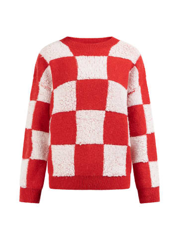 myMo ROCKS Damen Strickpullover in Rot Weiss