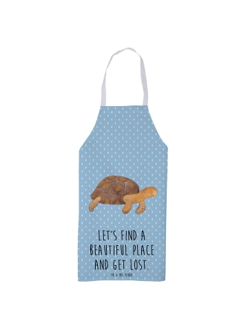 Mr. & Mrs. Panda Schürze Schildkröte MHerzieren mit Spruch in Blau Pastell