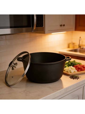 relaxdays Schmortopf in Schwarz - (H)11 x Ø24 cm