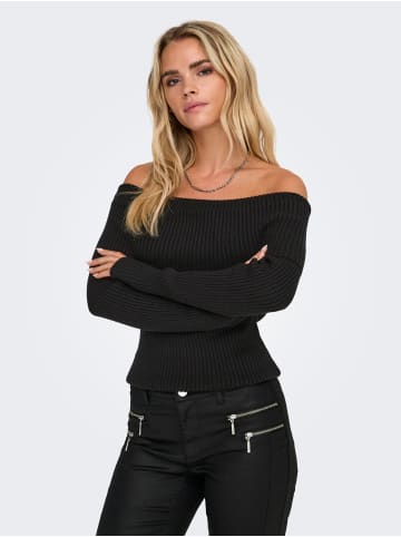 ONLY Weicher Strickpullover Schulterfrei Bequem Warm in Schwarz