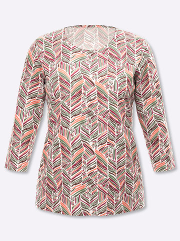 Sieh an! 3/4-Arm-Shirt in papaya-khaki-bedruckt