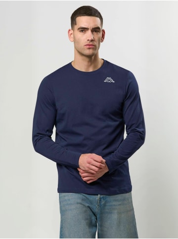 Kappa T-Shirt KMLogo in White-Navy Blue