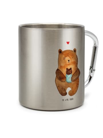 Mr. & Mrs. Panda Thermobecher Bär Baby ohne Spruch in Silber