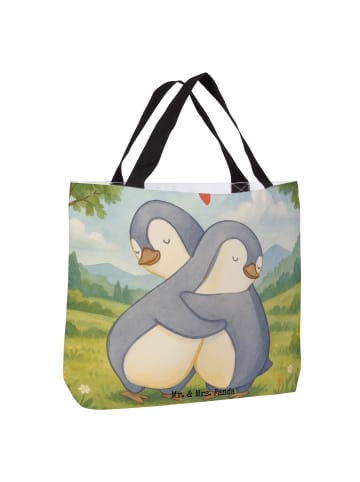 Mr. & Mrs. Panda Totebag Pinguine Kuscheln Design ohne Spruch in Weiß