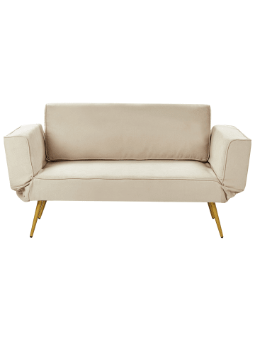 Beliani Schlafsofa SAARELA in Beige/Gold - (W) 187 x (H) 82 x (L) 75 cm