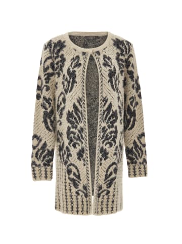 faina Damen Strickjacke in Beige Schwarz