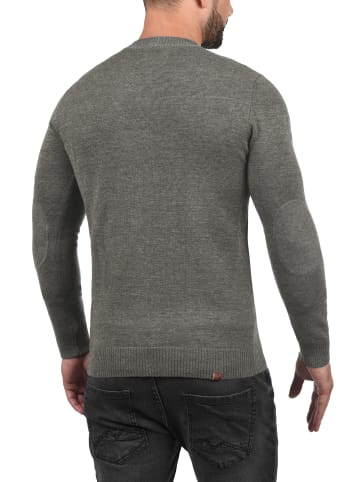 BLEND Strickpullover BHLasse 20703348ME Strickpulli mit aufgestickten Ellenbogenpatches in Grau