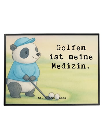 Mr. & Mrs. Panda Schreibunterlage Panda Golfen Design mit Spruch in Weiß