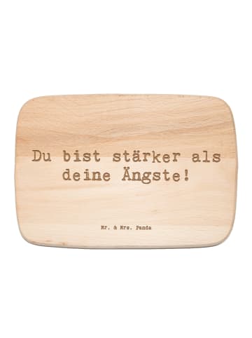 Mr. & Mrs. Panda Holzschneidebrett Spruch Angst überwinden mit S... in Transparent