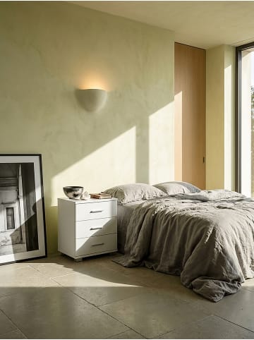 KADIMA DESIGN Nachtkonsole LATINA Holz Nachttisch modern mit 3 Schubladen weiss in Weiß