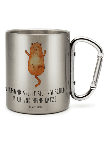 Mr. & Mrs. Panda Tasse Katze Umarmen mit Spruch in Silber