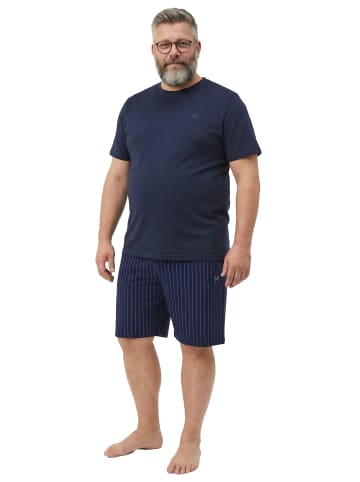 Men Plus Langer Schlafanzug in navy blau