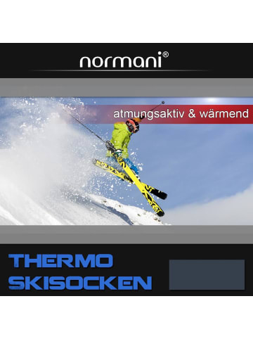 normani 2 Paar Ski-Kniestrümpfe Classic in Weiß/Grau