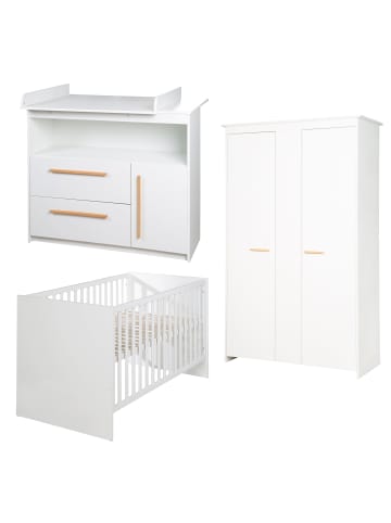 roba Set Lilo - Gitterbett 70 x 140 cm, Wickelkommode, Kinderkleiderschrank