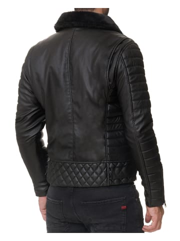 Reichstadt Kunstlederjacke in Black - Black Zipper