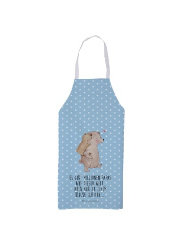 Mr. & Mrs. Panda Schürze Papa Bär mit Spruch in Blau Pastell