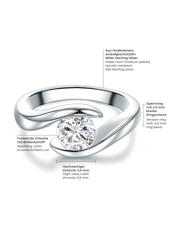 Trilani Ring aus Sterling Silber mit Zirkonia in silber