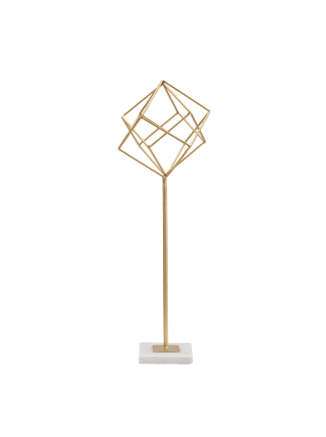 Mauro Ferretti Goldene Metallskulptur mit weißem Marmorsockel, 16 x 18 x 52,5 cm