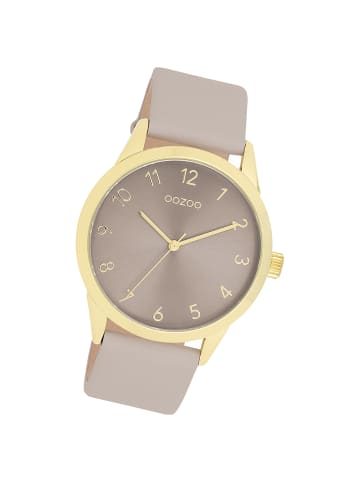 Oozoo Analog-Armbanduhr Oozoo Timepieces hellgrau, taupe groß (ca. 40mm)