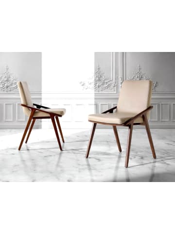 Angel Cerdá Stuhl 4019 in Nerz/Walnuss – (B)54 x (H)80 x (T)59 cm