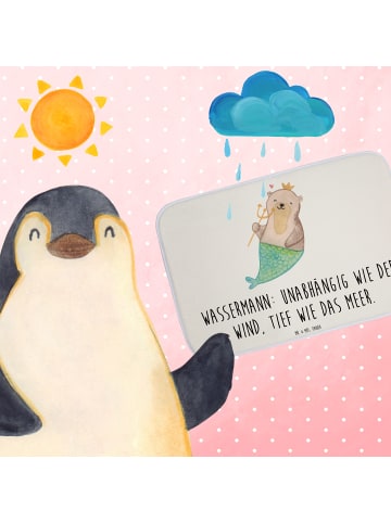 Mr. & Mrs. Panda Badematte Wassermann Astrologie mit Spruch in Weiß