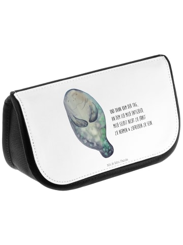 Mr. & Mrs. Panda Make-Up Tasche Seekuh Happy mit Spruch in Weiß