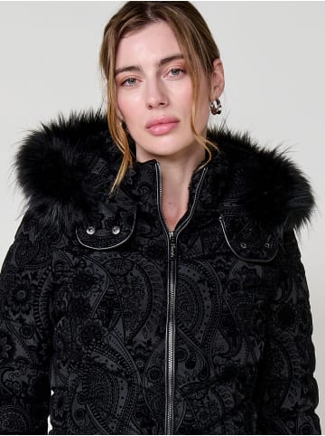 KOROSHI Women's puffer jacket with hood extraib in SCHWARZ