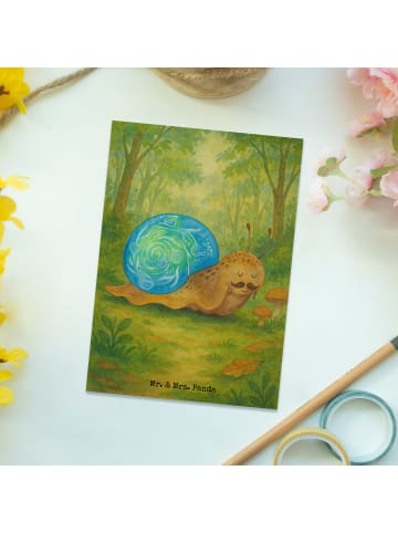 Mr. & Mrs. Panda Postkarte Schnecke Sir Design ohne Spruch in Weiß