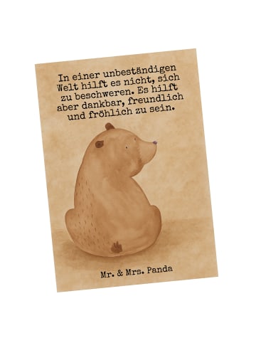 Mr. & Mrs. Panda Postkarte Bär Schulterblick Design mit Spruch in Weiß