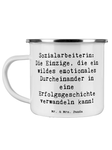 Mr. & Mrs. Panda Blechtasse Spruch Sozialarbeiterin Erfolg mit S... in Weiß
