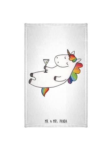 Mr. & Mrs. Panda Handtuch Einhorn Blümchentail ohne Spruch in Weiß