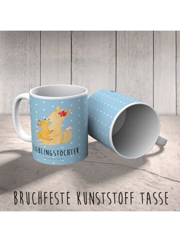 Mr. & Mrs. Panda Kindertasse Fuchs Mama mit Spruch in Blau Pastell