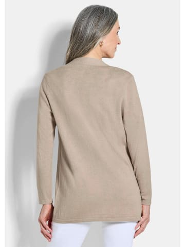 GOLDNER Kurzgröße:  Cardigan Elegante Strickjacke mit Kaschmir in beige
