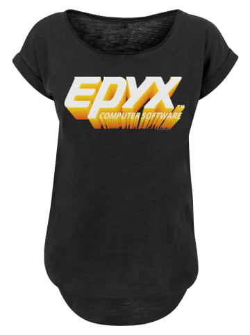 F4NT4STIC Long Cut T-Shirt Retro Gaming EPYX Logo 3D in schwarz