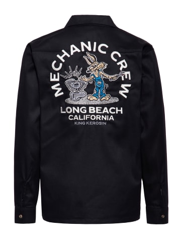 King Kerosin King Kerosin Langarmhemd Mechanic Crew in schwarz