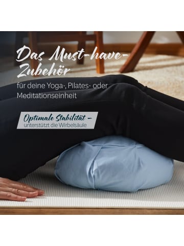 DoYourFitness Yoga-Kissen Ganesh gefüllt Buchweizen hellblau Halbmond Blau